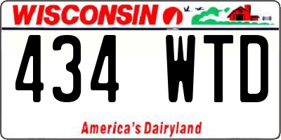WI license plate 434WTD