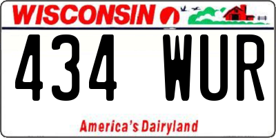 WI license plate 434WUR