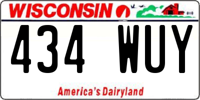 WI license plate 434WUY