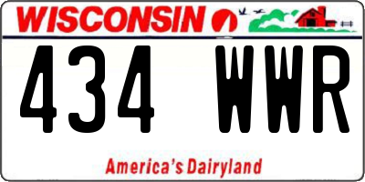 WI license plate 434WWR