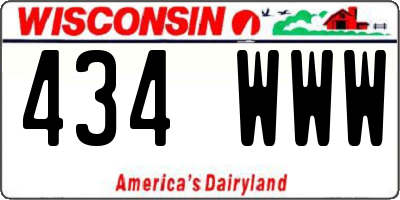 WI license plate 434WWW