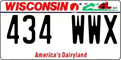 WI license plate 434WWX