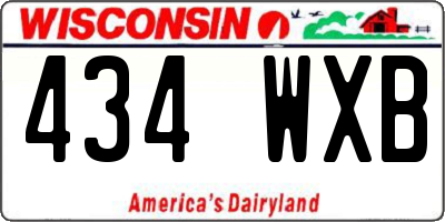 WI license plate 434WXB