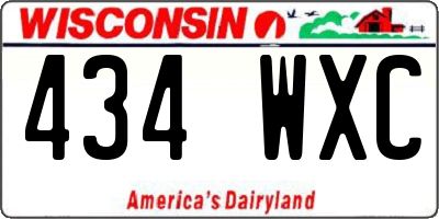 WI license plate 434WXC