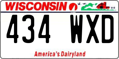 WI license plate 434WXD