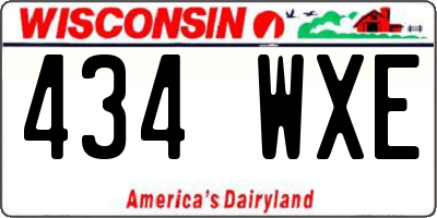 WI license plate 434WXE