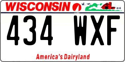 WI license plate 434WXF