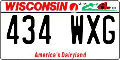 WI license plate 434WXG