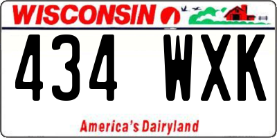 WI license plate 434WXK