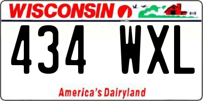 WI license plate 434WXL