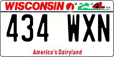 WI license plate 434WXN