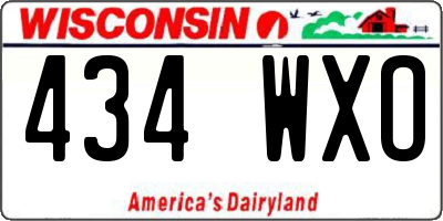 WI license plate 434WXO