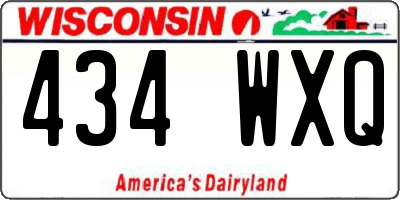WI license plate 434WXQ