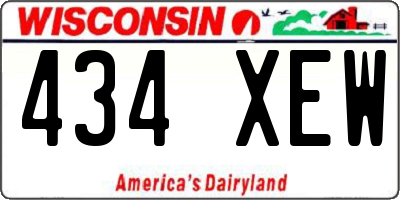 WI license plate 434XEW