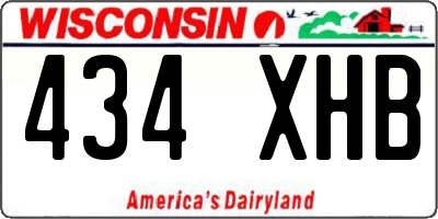 WI license plate 434XHB