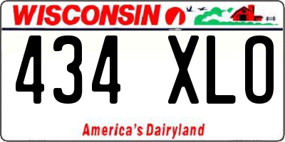 WI license plate 434XLO