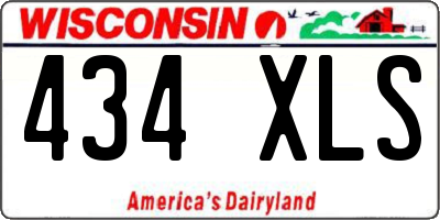 WI license plate 434XLS