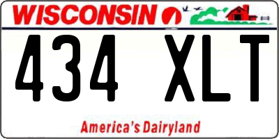 WI license plate 434XLT