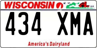 WI license plate 434XMA