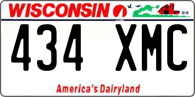WI license plate 434XMC