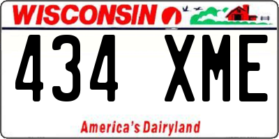 WI license plate 434XME