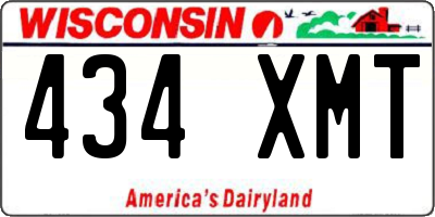 WI license plate 434XMT