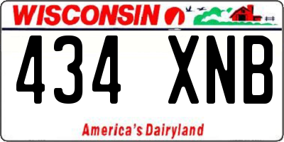 WI license plate 434XNB