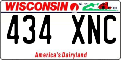 WI license plate 434XNC