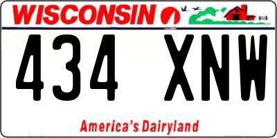 WI license plate 434XNW