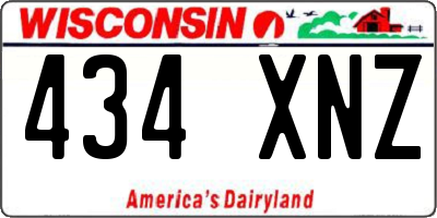 WI license plate 434XNZ