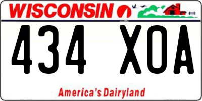 WI license plate 434XOA