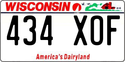 WI license plate 434XOF