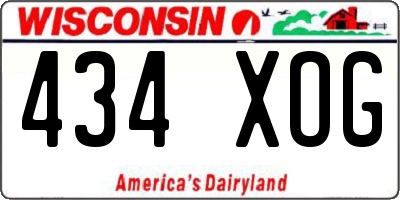 WI license plate 434XOG