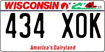 WI license plate 434XOK