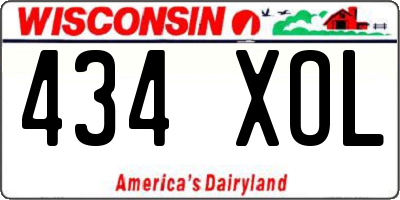 WI license plate 434XOL