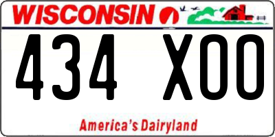 WI license plate 434XOO