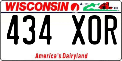 WI license plate 434XOR