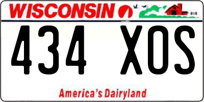 WI license plate 434XOS