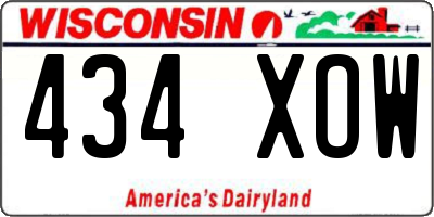 WI license plate 434XOW