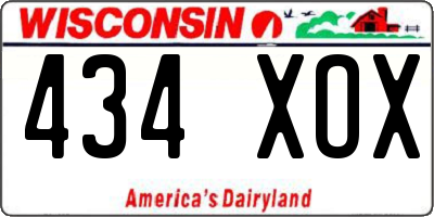 WI license plate 434XOX