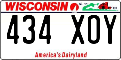 WI license plate 434XOY
