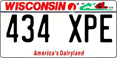 WI license plate 434XPE