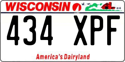 WI license plate 434XPF