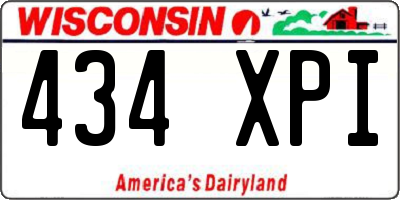 WI license plate 434XPI