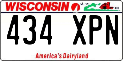 WI license plate 434XPN