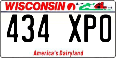 WI license plate 434XPO