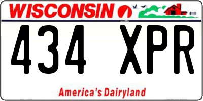 WI license plate 434XPR