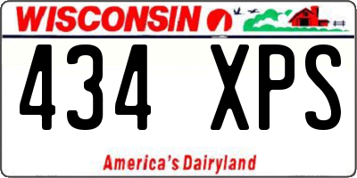 WI license plate 434XPS