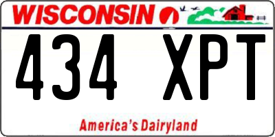 WI license plate 434XPT