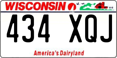 WI license plate 434XQJ